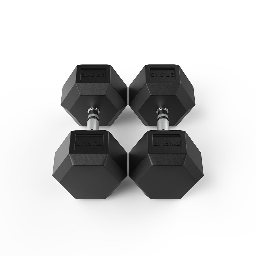 27.5kg Reeplex Rubber hex dumbbell