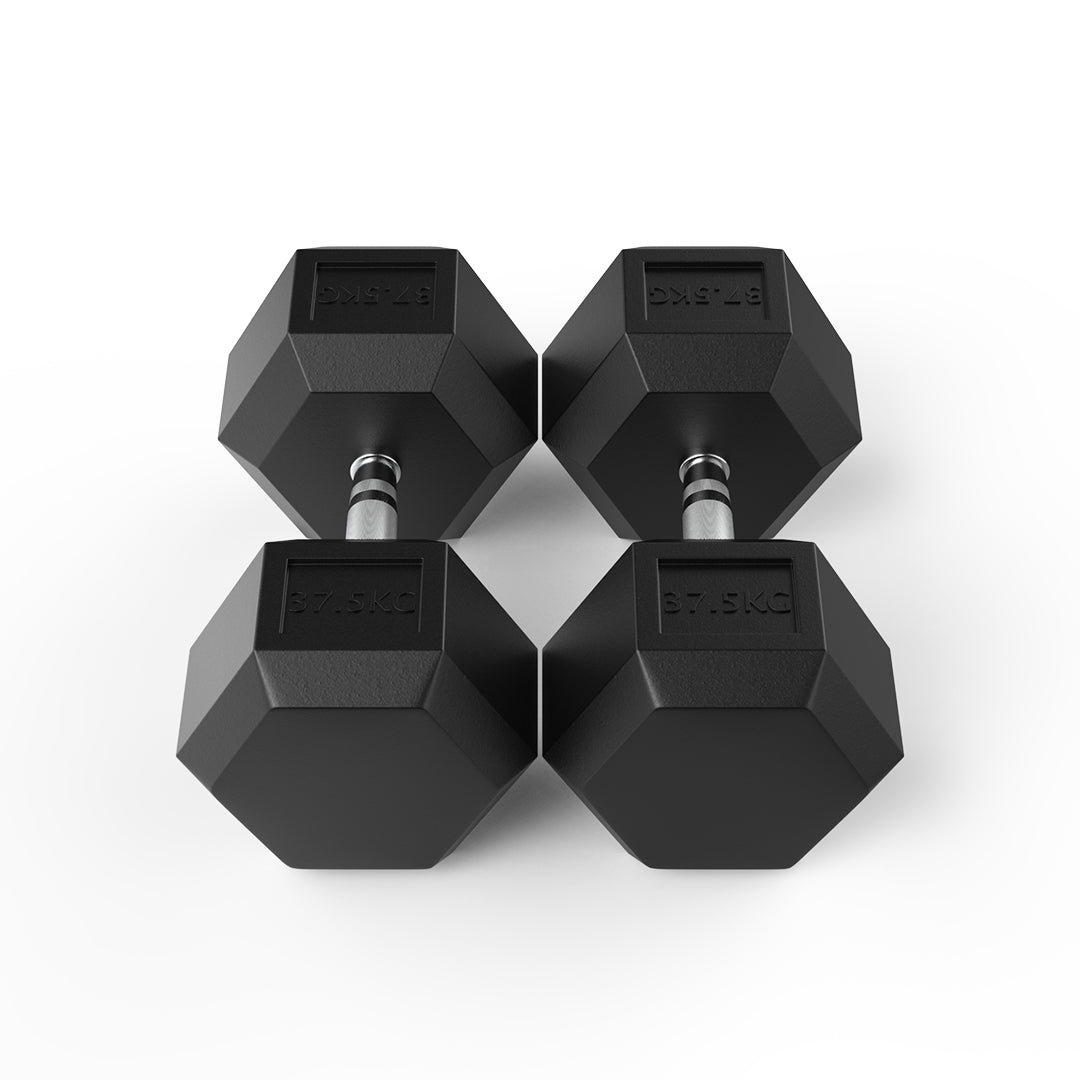 37.5kg Reeplex Rubber hex dumbbell