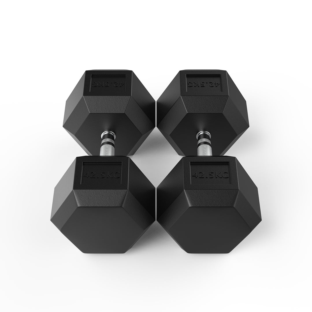 42.5kg Reeplex Rubber hex dumbbell