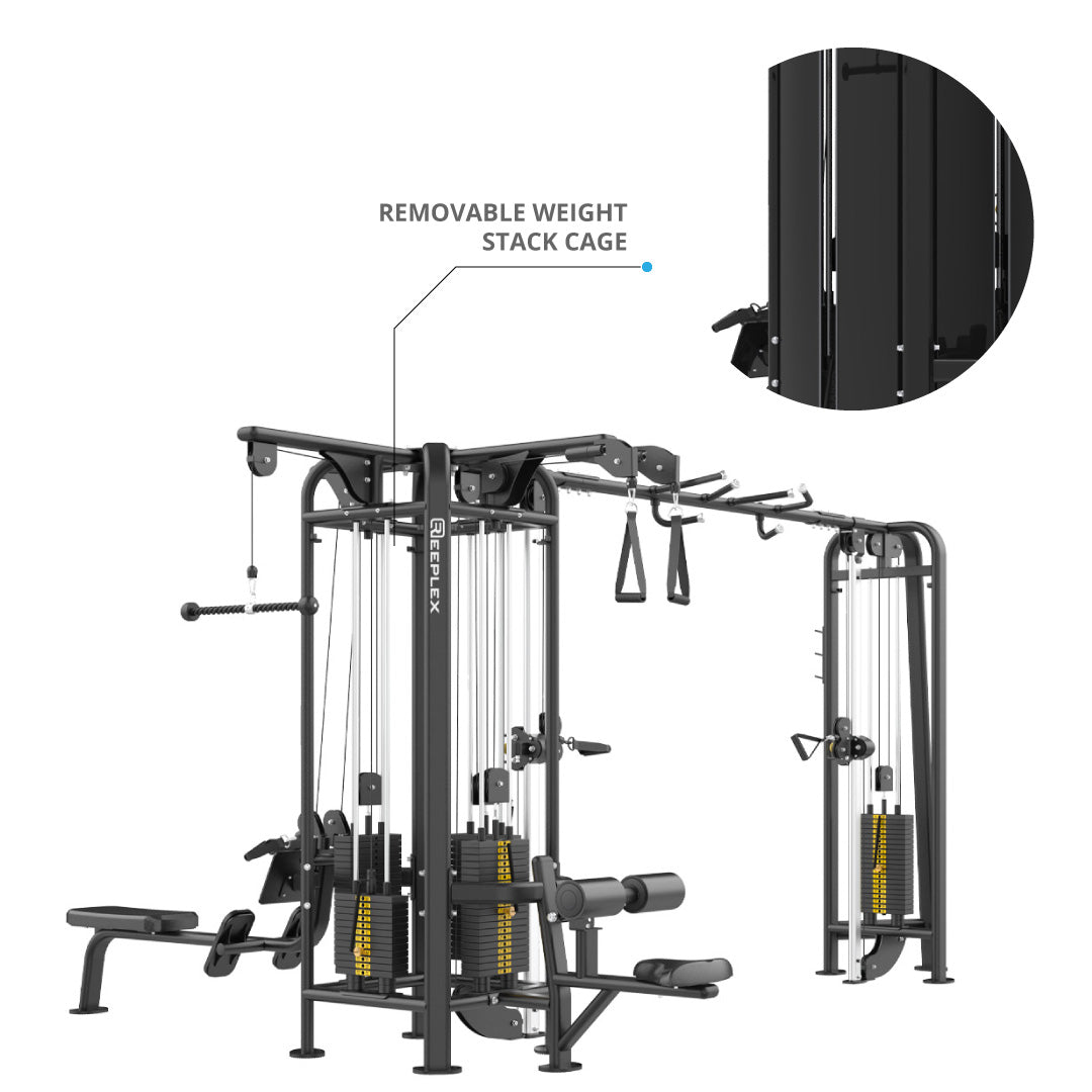 Reeplex Commercial 5 Station Jungle Gym with 90kg Weight Stack