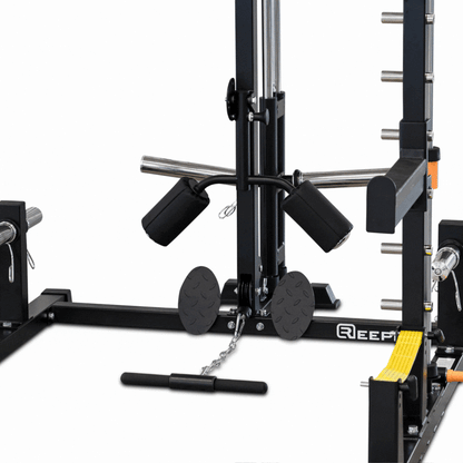 Reeplex RM90 Squat Rack with Smith Machine and Lat Pulldown + Seated Row