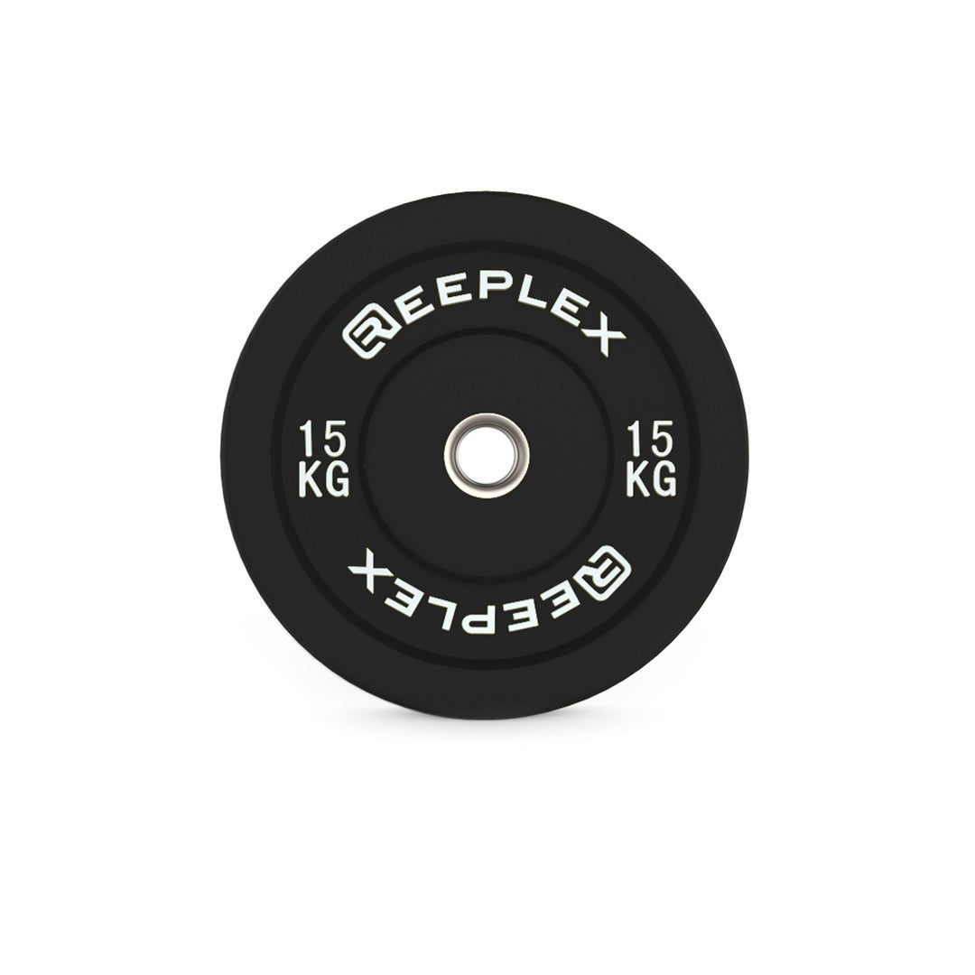 15kg Black Bumper Plates Reeplex