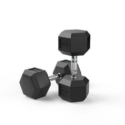 22.5kg Reeplex Rubber Hex Dumbbell
