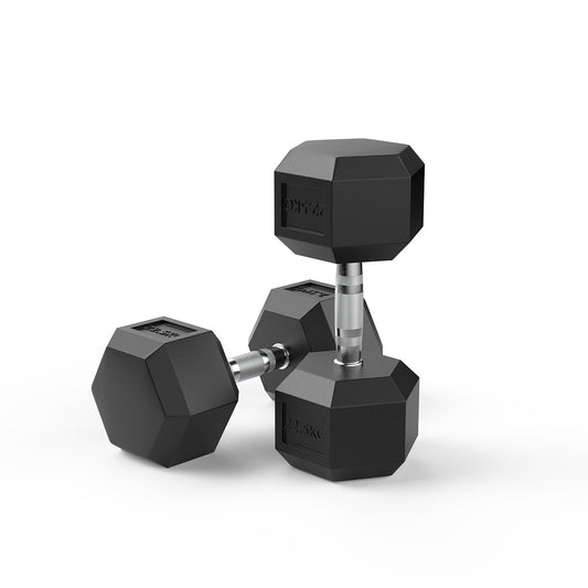 22.5kg Reeplex Rubber Hex Dumbbell
