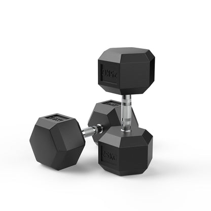 25kg Reeplex Rubber Hex Dumbbell