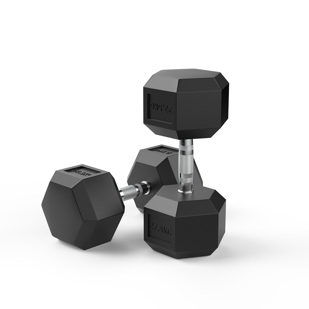27.5kg Reeplex Rubber hex dumbbell