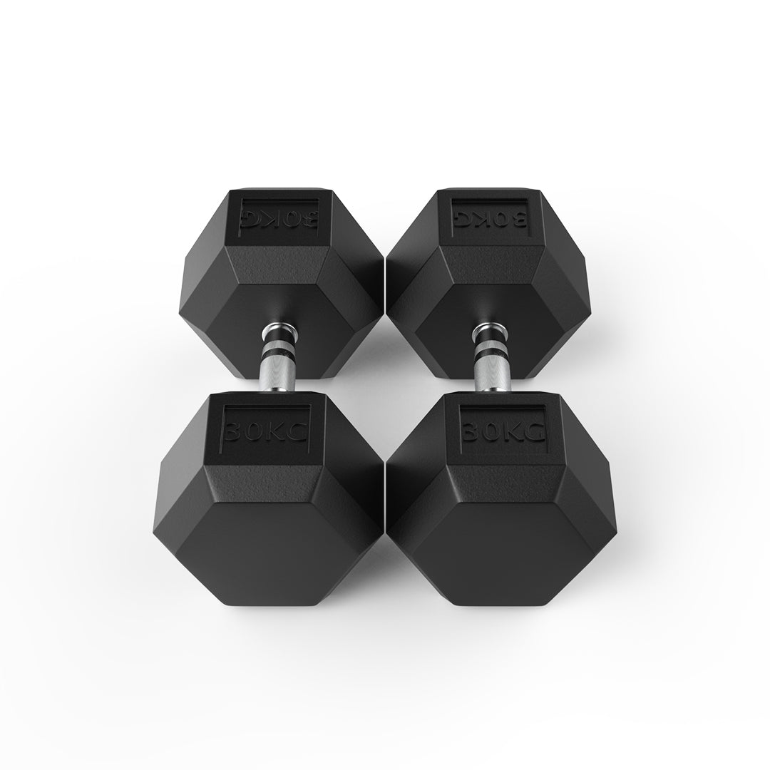 30kg Reeplex Rubber Hex Dumbbell
