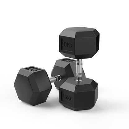 35kg Reeplex Rubber Hex Dumbbell