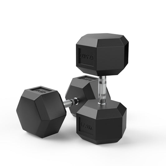 37.5kg Reeplex Rubber hex dumbbell