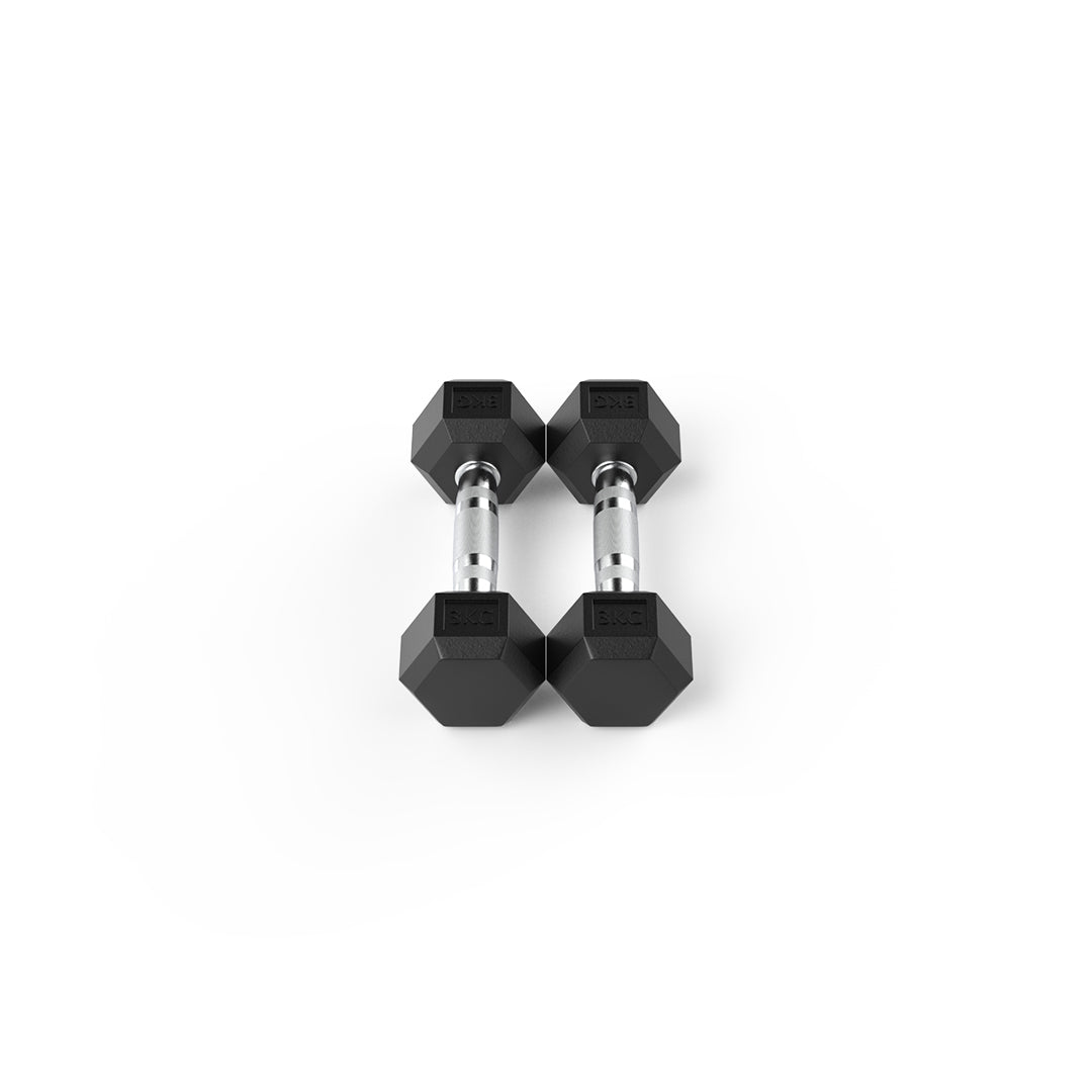 3kg Reeplex Rubber Hex Dumbbell