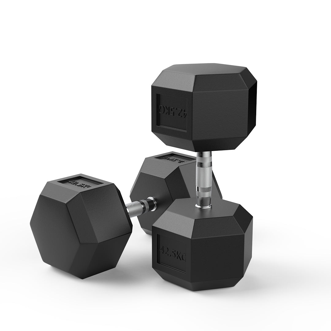42.5kg Reeplex Rubber hex dumbbell
