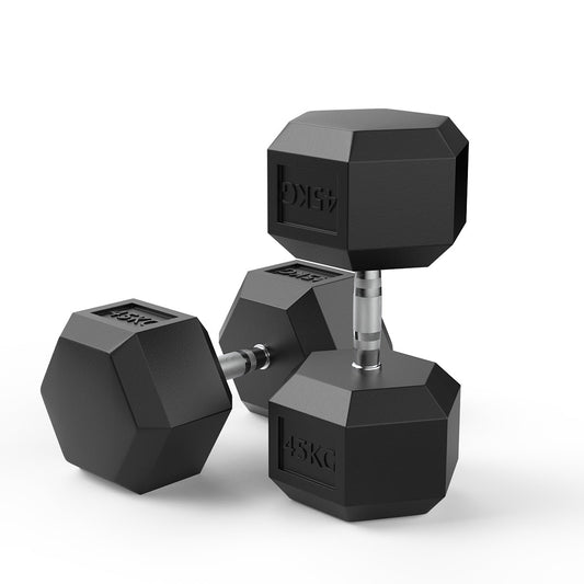 45kg Reeplex Rubber Hex Dumbbell