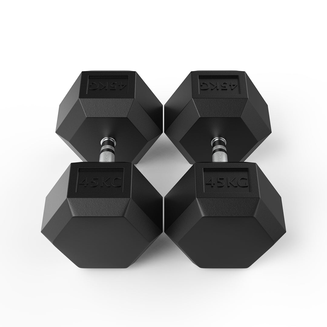 45kg Reeplex Rubber Hex Dumbbell