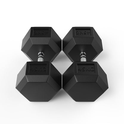 45kg Reeplex Rubber Hex Dumbbell