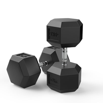 50kg Reeplex Rubber Hex Dumbbell