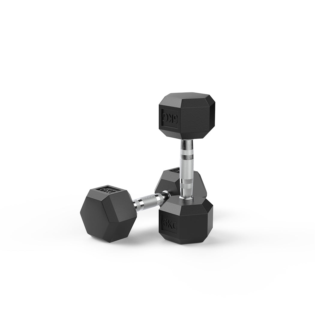 6kg Reeplex Rubber Hex Dumbbell