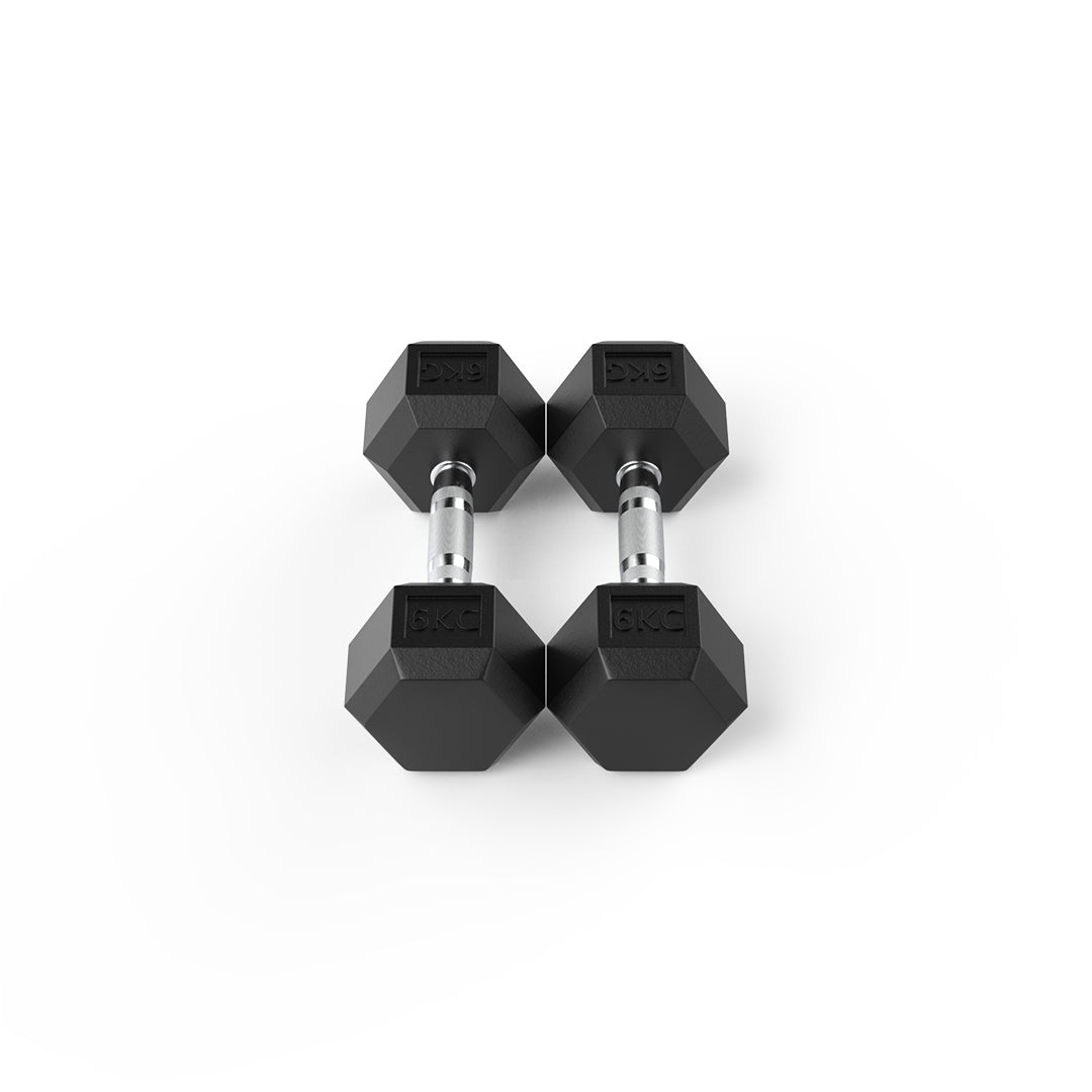 6kg Reeplex Rubber Hex Dumbbell