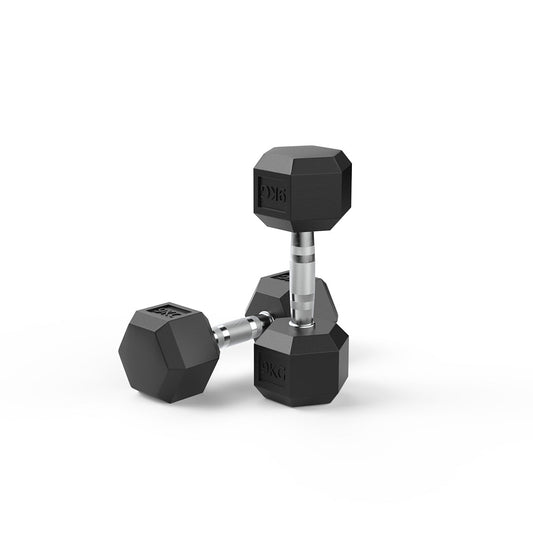9kg Reeplex Rubber Hex Dumbbell