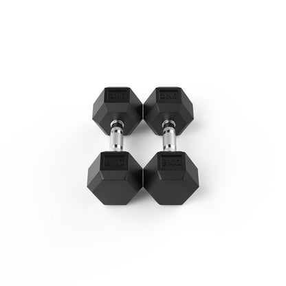 9kg Reeplex Rubber Hex Dumbbell