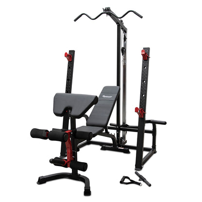 Squat rack and lat pull-down machine
