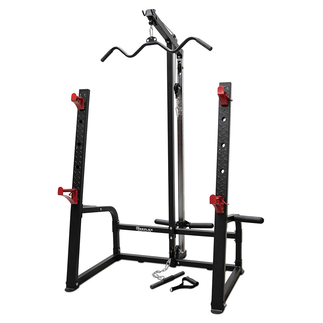 Squat rack and lat pull-down machine