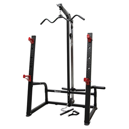 Squat rack and lat pull-down machine