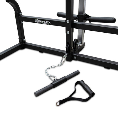 Squat rack and lat pull-down machine