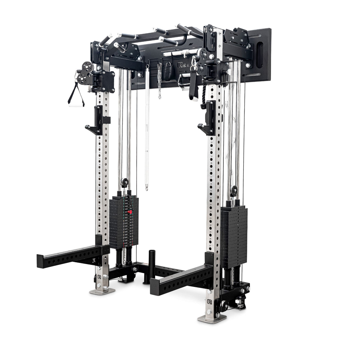Reeplex Wall Mounted Multi-Functional Trainer with 2 x 90kg Weight Stacks & Attachments