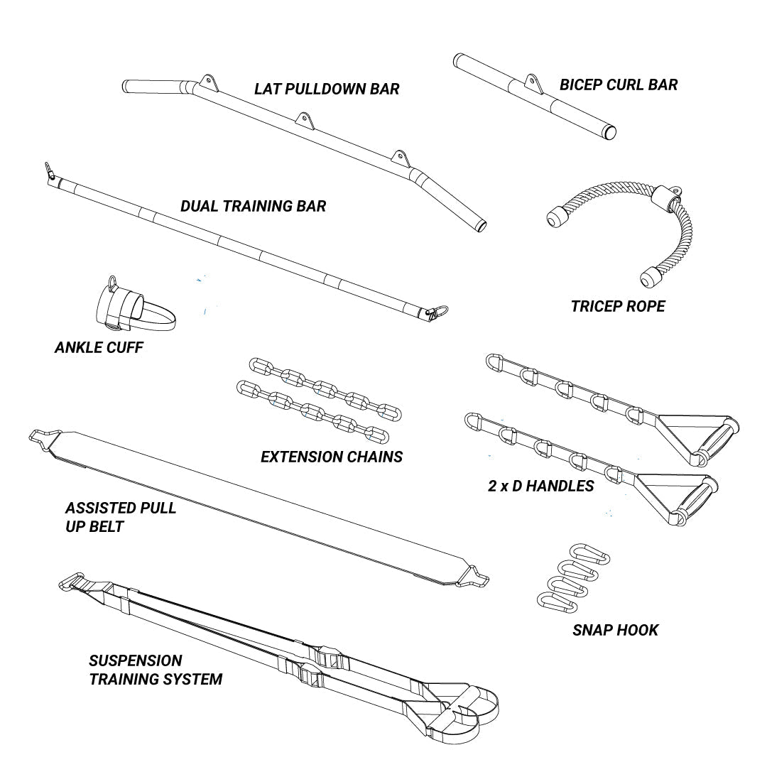 Reeplex RF300 Functional Trainer + Attachments