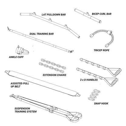 Reeplex RF300 Functional Trainer + Attachments