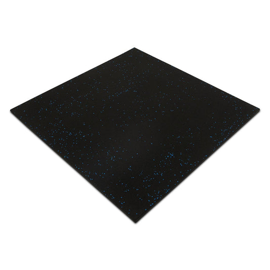 Black and Blue Fleck Rubber Gym Tiles 1mx1m