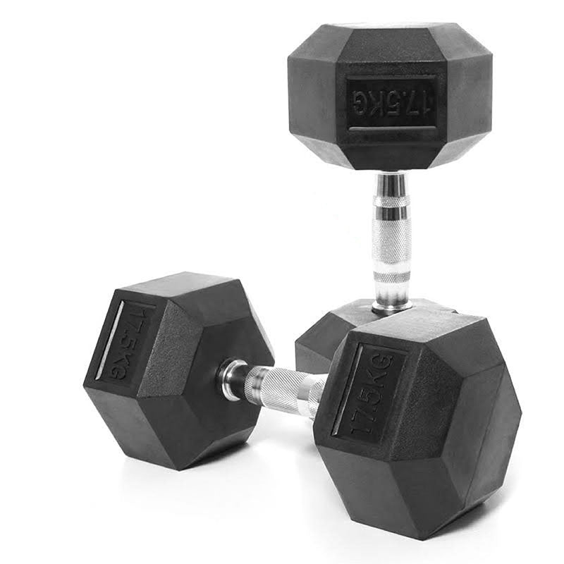 Buy 32.5kg Rubber Hex Dumbbells